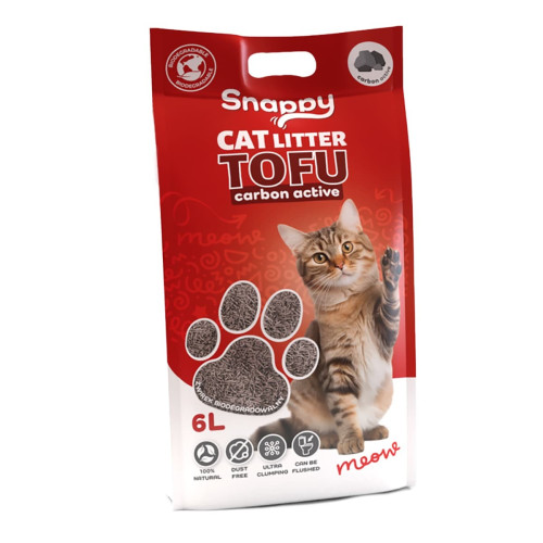 Snappy Βιοδιασπώμενο τόφου 6Lt Άμμος Γάτας ACTIVE CARBON 4τεμαχια- 24lt