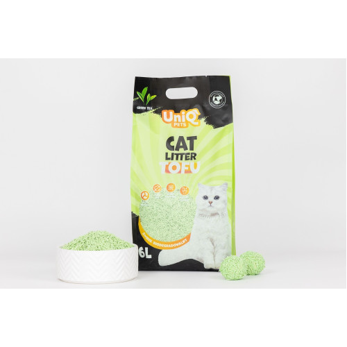 Uniq Βιοδιασπώμενο τόφου 6Lt Άμμος Γάτας GREEN TEA 4τεμ-24lt