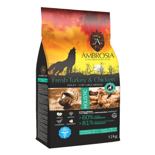 Ambrosia Grain Free Adult Mini Senior Light Sterilised Fresh Salmon-Turkey 5kg