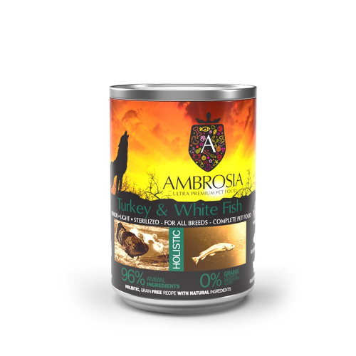 Ambrosia Grain Free Senior & Light Turkey-White Fish 400gr