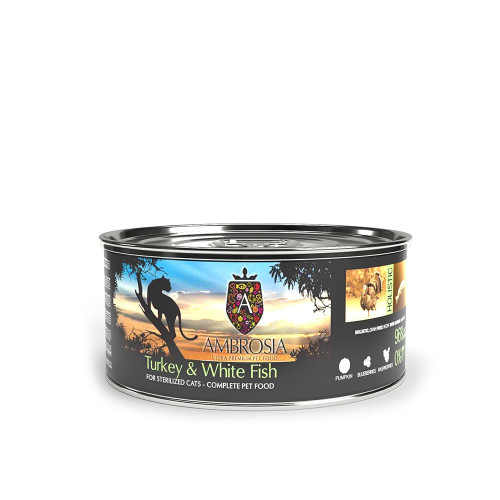 Ambrosia Grain Free Sterilised Light Cat Turkey-White Fish 150gr