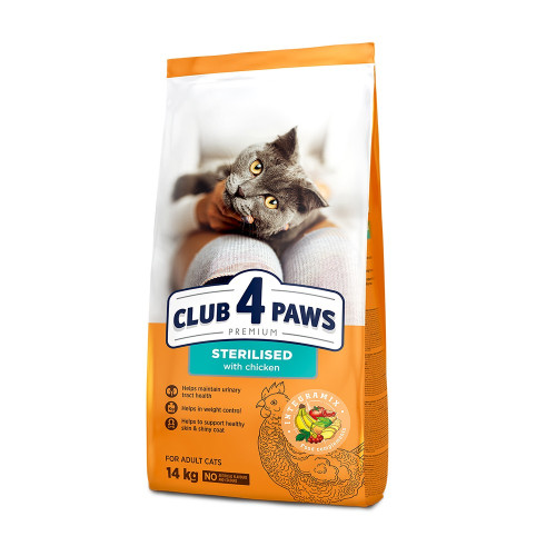 CLUB4PAWS Sterilized με Κοτόπουλο 14kg