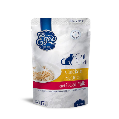 EGEO ADULT CAT ΜΕ ΚΟΤΟΠΟΥΛΟ-ΠΙΤΣΟΥΝΙ-ΚΑΤΣΙΚΙΣΙΟ ΓΑΛΑ MOUSSE POUCH 85gr