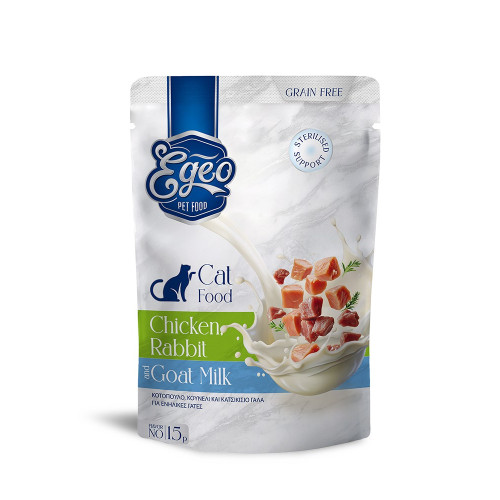 EGEO Cat Adult Κοτόπουλο, Κουνέλι-Κατσικίσιο Γάλα 85gr