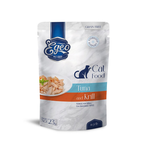 EGEO Cat Adult Τονός-Κριλ σε ζελέ 85gr