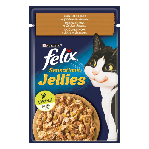 FELIX Sensations Jellies Γαλοπούλα σε Ζελέ με Σπανάκι 85g 