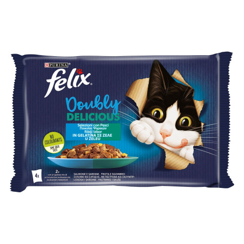 Purina Felix Σολομός-Σαρδέλα και Πέστροφα-Σκουμπρί 4x85gr