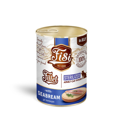 Κονσέρβα για Στειρωμένες γάτες FISI Fillet Cat Τσιπούρα σε ζελέ 