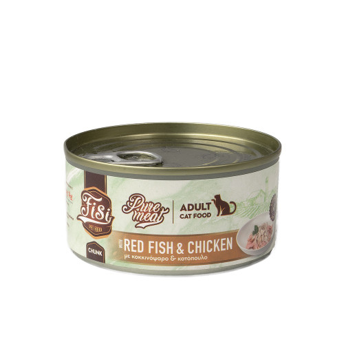 FISI PURE MEAT CAT ADULT ΚΟΚΚΙΝΟΨΑΡΟ-ΚΟΤΟΠΟΥΛΟ 170gr