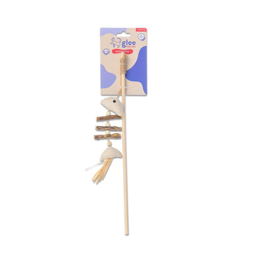 GLEE ΠΑΙΧΝΙΔΙ ΓΑΤΑΣ FISH BONE WAND ΜΕ CATNIP 21cm