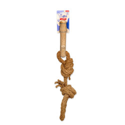 GLEE ΠΑΙΧΝΙΔΙ ΣΚΥΛΟΥ COFFEE WOOD STICK TUG WITH COCO ROPE 55cm