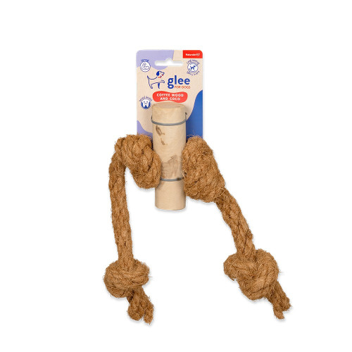 GLEE ΠΑΙΧΝΙΔΙ ΣΚΥΛΟΥ COFFEE WOOD STICK WITH COCO ROPE CHEW L 48cm GLEE ΠΑΙΧΝΙΔΙ ΣΚΥΛΟΥ COFFEE WOOD STICK WITH COCO ROPE CHEW L 48cm