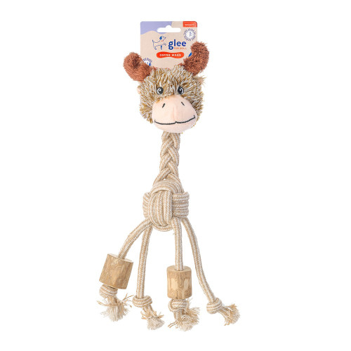 GLEE ΠΑΙΧΝΙΔΙ ΣΚΥΛΟΥ MOOSE BALL ROPE WITH COFFEE WOOD 35cm GLEE ΠΑΙΧΝΙΔΙ ΣΚΥΛΟΥ MOOSE BALL ROPE WITH COFFEE WOOD 35cm