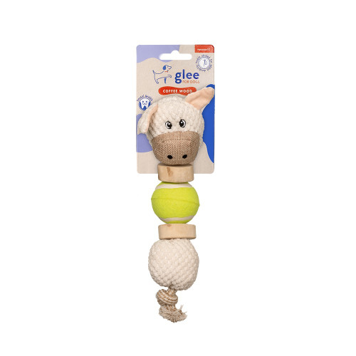 GLEE ΠΑΙΧΝΙΔΙ ΣΚΥΛΟΥ PIG ROPE WITH COFFEE WOOD 32cm GLEE ΠΑΙΧΝΙΔΙ ΣΚΥΛΟΥ PIG ROPE WITH COFFEE WOOD 32cm