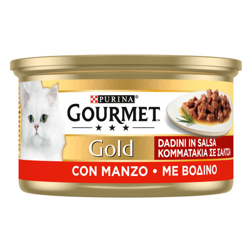 Purina Gourmet Gold Κομματάκια σε σάλτσα Βοδινό 85gr