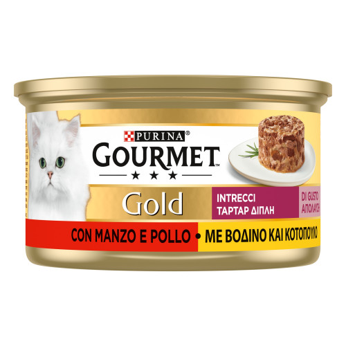 Purina Gourmet Gold Ταρτάρ με βοδινό και Κοτόπουλο 85gr