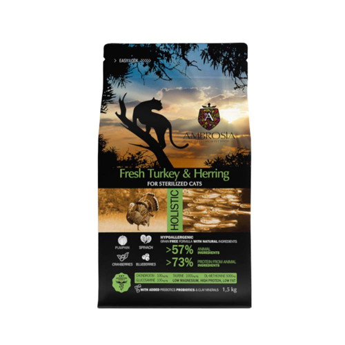 Ambrosia Grain Free Cat Adult-Sterilized Turkey-Herring 5kg