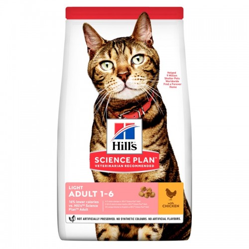 Hill's Science Plan Adult Light Τροφή Για Γάτες Με Κοτόπουλο 3kg