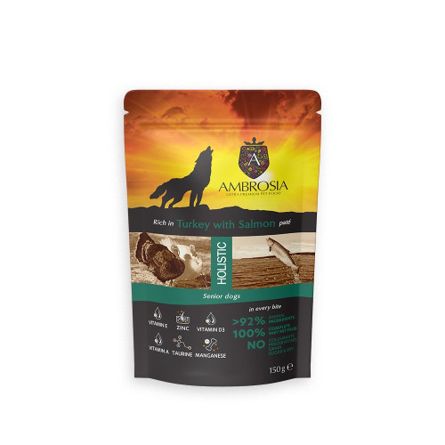 Ambrosia Pouch Senior Dog Turkey-Salmon 150g Ambrosia Pouch Senior Dog Turkey-Salmon 150g