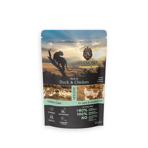 AMBROSIA POUCH STERILIZED CAT DUCK-CHICKEN 85g AMBROSIA POUCH STERILIZED CAT DUCK-CHICKEN 85g