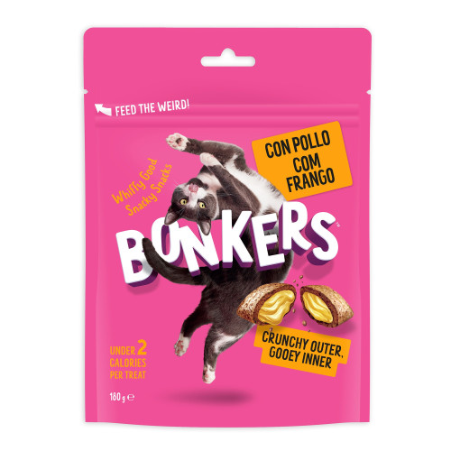 BONKERS CAT TREATS DRY PAW LICKIN CHICKEN 180GR