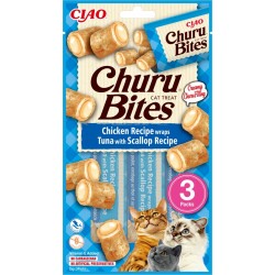 Inaba Churu Bites Tuna and Scallop Recipe 3 x 10g mini bags