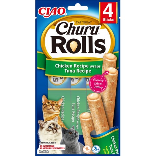 Inaba Churu Rolls Chicken and Tuna Recipe 10 sticks