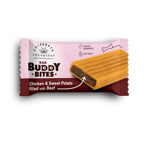Λιχουδιά Celebrate Bar Buddy Bites Chicken-Sweet Potato Filled with Beef 30gr Λιχουδιά Celebrate Bar Buddy Bites Chicken-Sweet Potato Filled with Beef 30gr