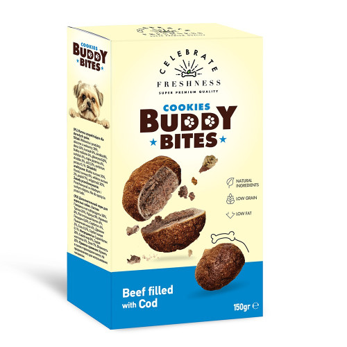 Λιχουδι΄ά Celebrate Cookies Buddy Bites Beef with Cod 150gr Λιχουδι΄ά Celebrate Cookies Buddy Bites Beef with Cod 150gr