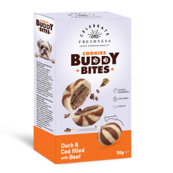 Λιχουδιά Celebrate Cookies Buddy Bites Duck And Cod Filled With Beef 150gr