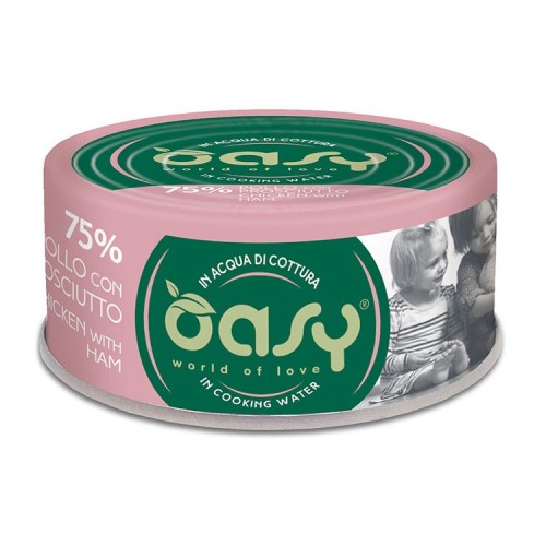 Κονσέρβα Oasy Κοτόπουλο Με Ζαμπόν 70gr