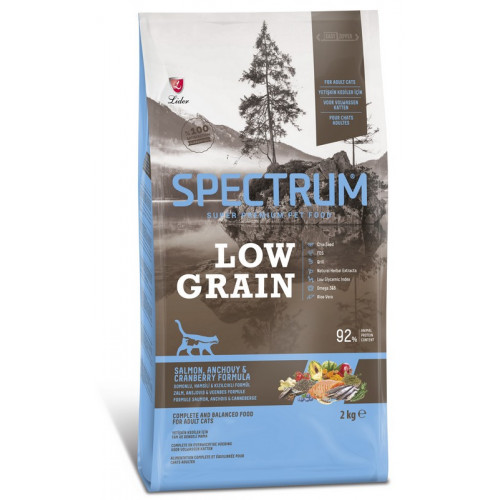 Ξηρά Τροφή Spectrum Low Grain Adult-Salmon-Anchovy-Blueberry 2kg