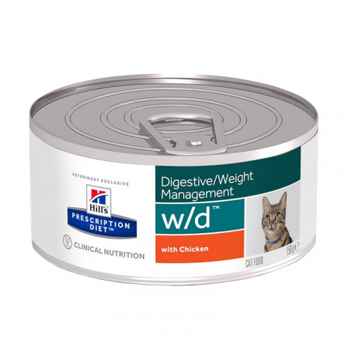 Hill's Prescription Diet w/d Digestive/Weight Management Τροφή Για Γάτες Με Κοτόπουλο 156gr