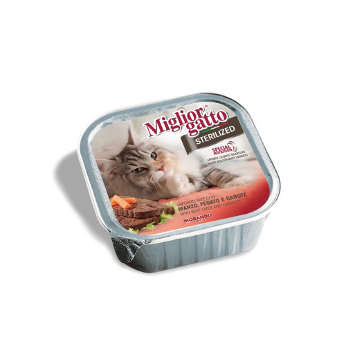 Πατέ Migliorgatto Sterilized Βοδινό-Συκώτι-Καρότο 100gr