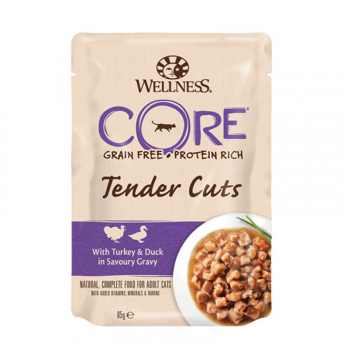 Wellness Core Tender Cuts Γαλοπούλα & Πάπια 85gr Wellness Core Tender Cuts Γαλοπούλα & Πάπια 85gr