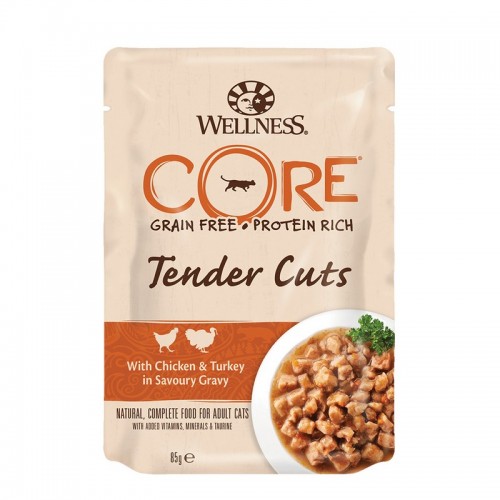 Wellness Core Tender Cuts Κοτόπουλο & Γαλοπούλα 85gr