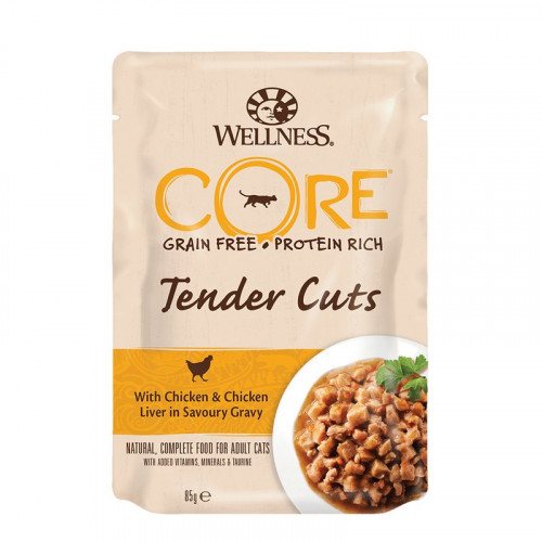 Wellness Core Tender Cuts Κοτόπουλο & Συκώτι Κοτόπουλου 85gr
