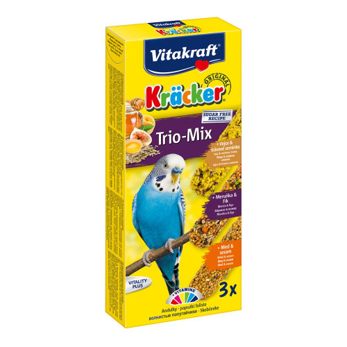 Vitacraft Kracker Trio για παπαγαλάκια με αυγό,βερύκοκο και μέλι 3τεμ