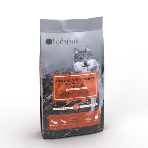 Black Olympus Adult Large Breed Chicken And Brown Rice 12kg