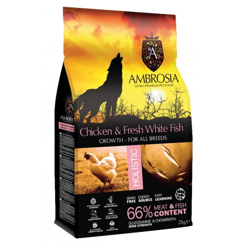 Ambrosia Grain-Free Growth Chicken-Fresh Fish 2kg
