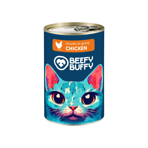 BEEFY BUFFY Cat Κομματάκια Κοτόπουλο 415γρ BEEFY BUFFY Cat Κομματάκια Κοτόπουλο 415γρ