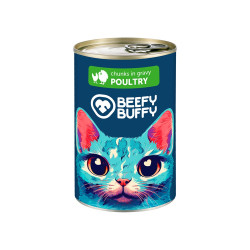BEEFY BUFFY Cat Κομματάκια Πουλερικά 415γρ