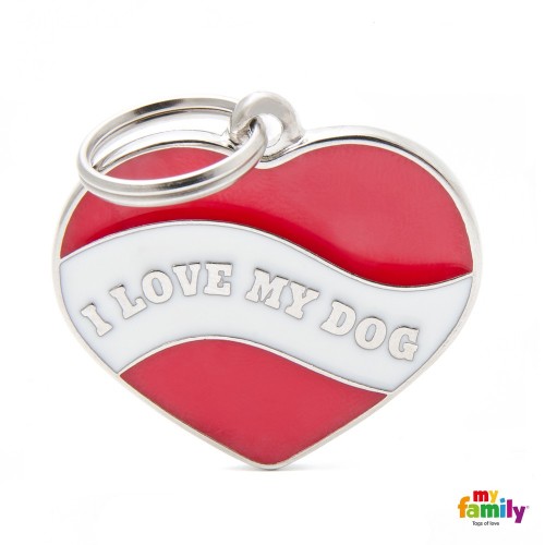Ταυτότητα Charms Καρδιά I Love My Dog Ταυτότητα Charms Καρδιά I Love My Dog
