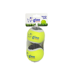 GLEE ΠΑΙΧΝΙΔΙ ΣΚΥΛΟΥ TENNIS BALLS ΚΙΤΡΙΝΟ - ΜΑΥΡΟ 7,5cm 2pcs