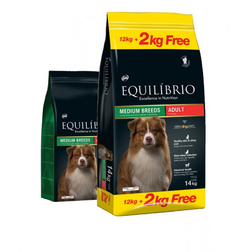 Equilibrio Adult Medium Breeds 12kg + 2kg Δώρο Equilibrio Adult Medium Breeds 12kg + 2kg Δώρο
