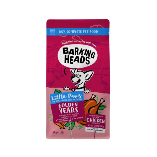 BARKING HEADS Little Paws Golden Years Chicken small breed 1.5kg BARKING HEADS Little Paws Golden Years Chicken small breed 1.5kg