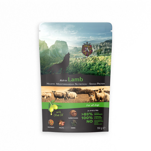 Ambrosia Pouch Mediterranean Dog Lamb 150g