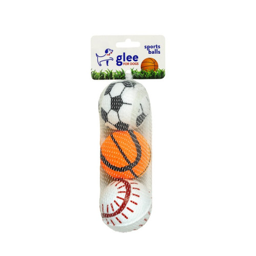 GLEE ΠΑΙΧΝΙΔΙ ΣΚΥΛΟΥ SPORTS BALLS 6cm 3pcs GLEE ΠΑΙΧΝΙΔΙ ΣΚΥΛΟΥ SPORTS BALLS 6cm 3pcs