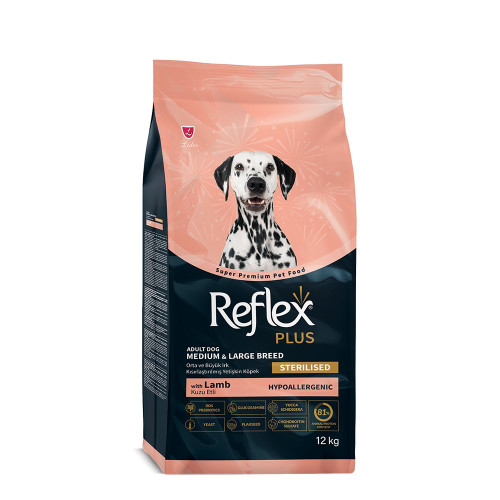 Reflex Plus Dog Food Adult Medium-Large Light-sterilized Lamp 12kg
