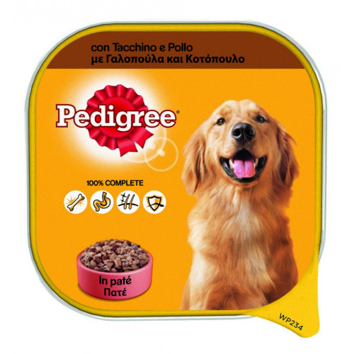 Pedigree Adult Κονσέρβα Δισκάκι Κοτόπουλο-Γαλοπούλα 300gr